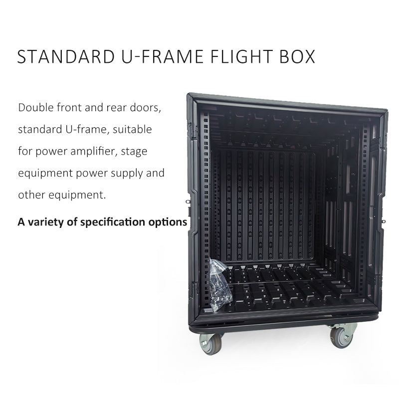 8U~16U Rack Case Shallow 20.6" Depth, 19" Rackmount Flight Case