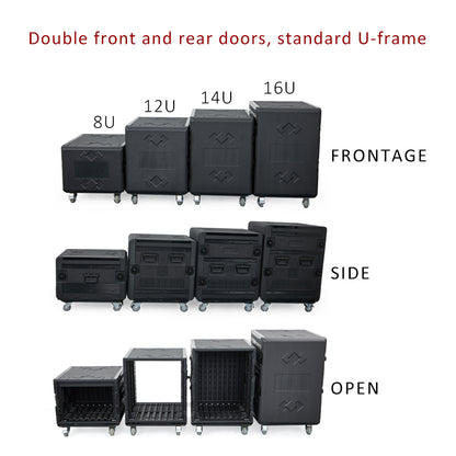 8U~16U Rack Case Shallow 20.6" Depth, 19" Rackmount Flight Case
